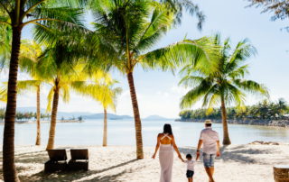 Family at Caribbean resort