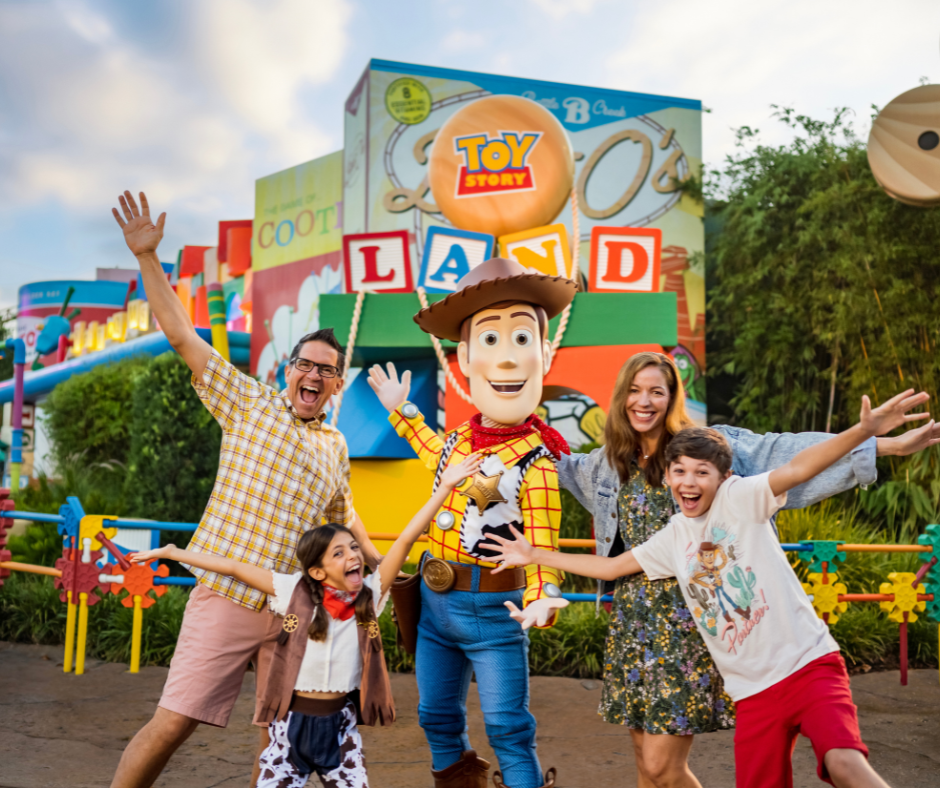 family at Toy Story Land